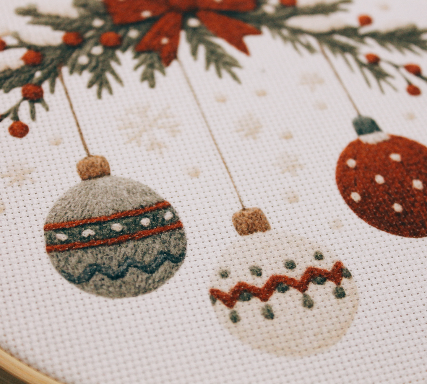 Weihnachts-Stickset „Weihnachtskugeln"