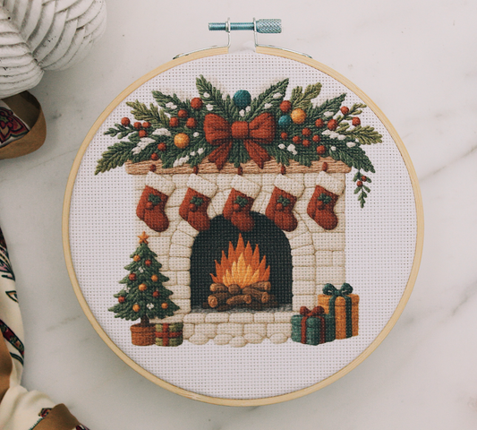 Weihnachts-Stickset „Kaminzauber“